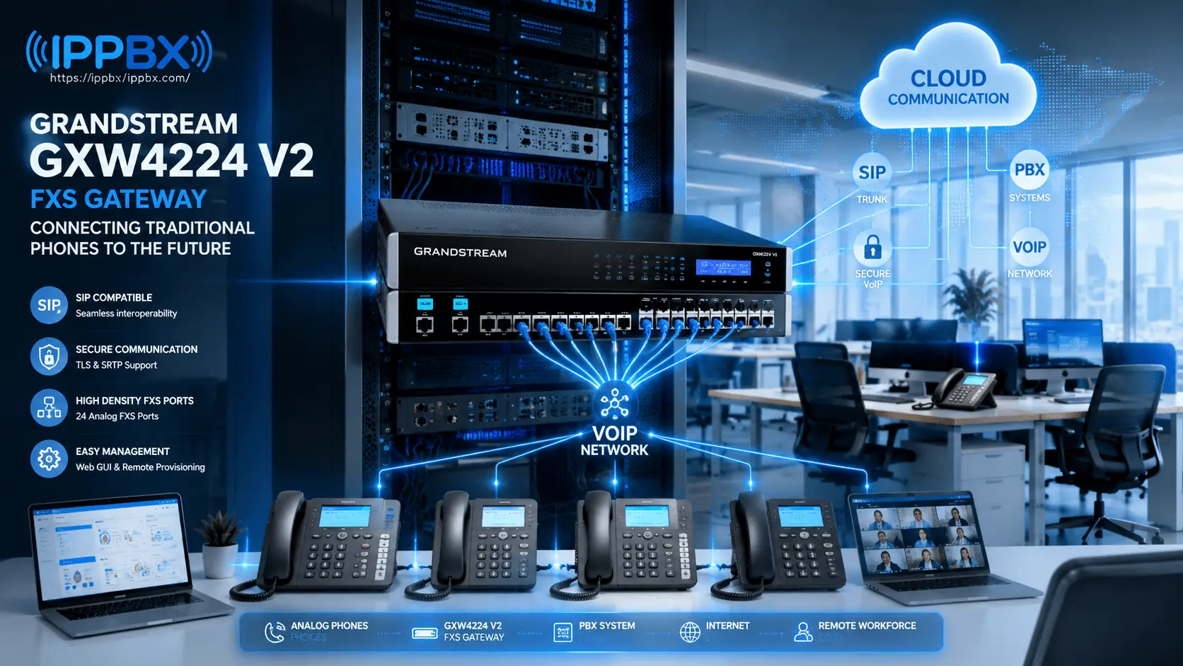 Grandstream GXW4224 V2 FXS Gateway